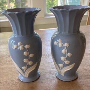 Charming Lily of the Valley Blue Vases